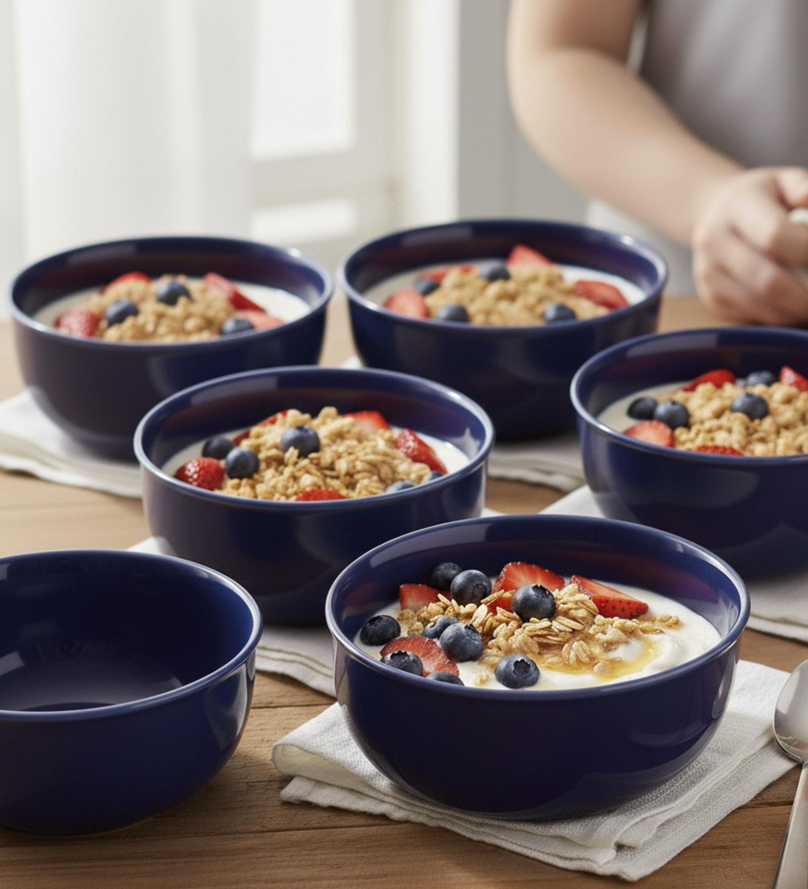 (Set of 6) Fine Scratch Resistant Porcelain Dinner Bowl