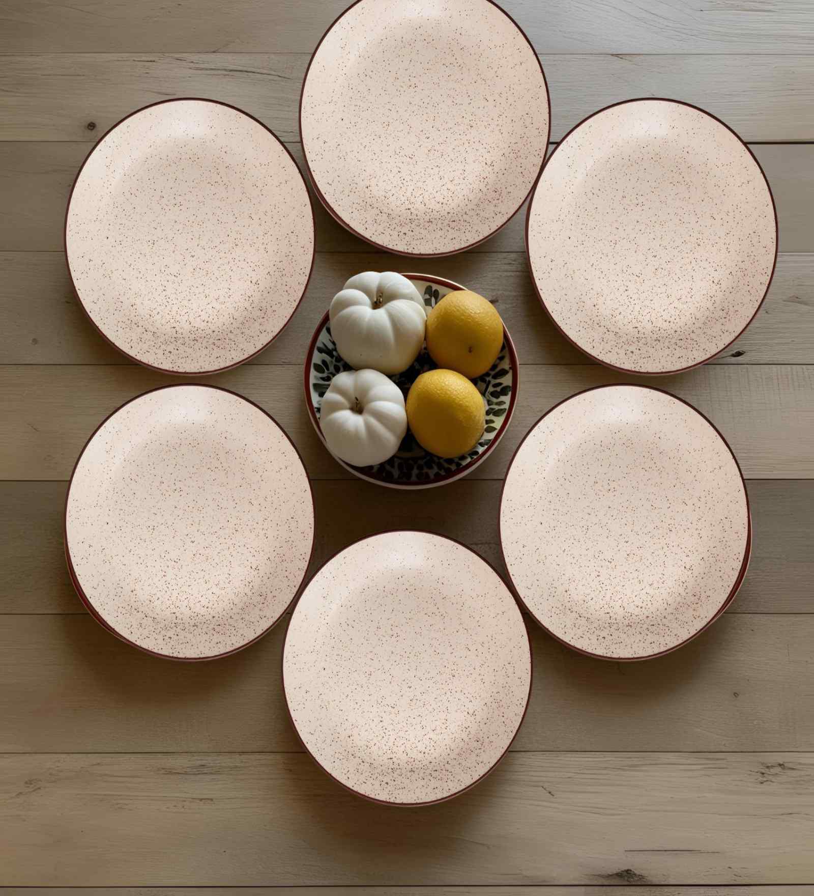 (Set of 6) Sandstone Speckle 7.3 Inch Side Plate (White)