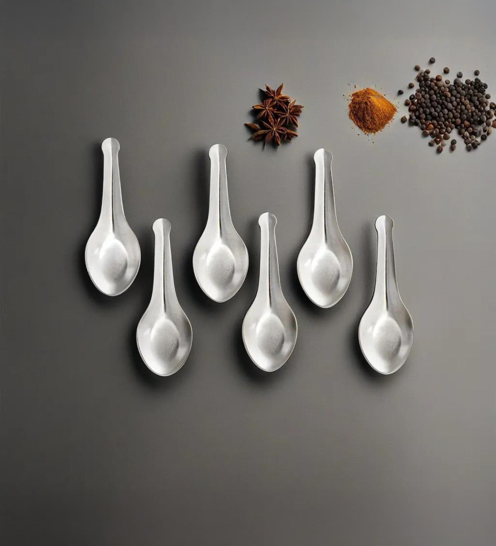 (Set of 6) Stainless Steel Small Masala Spoon