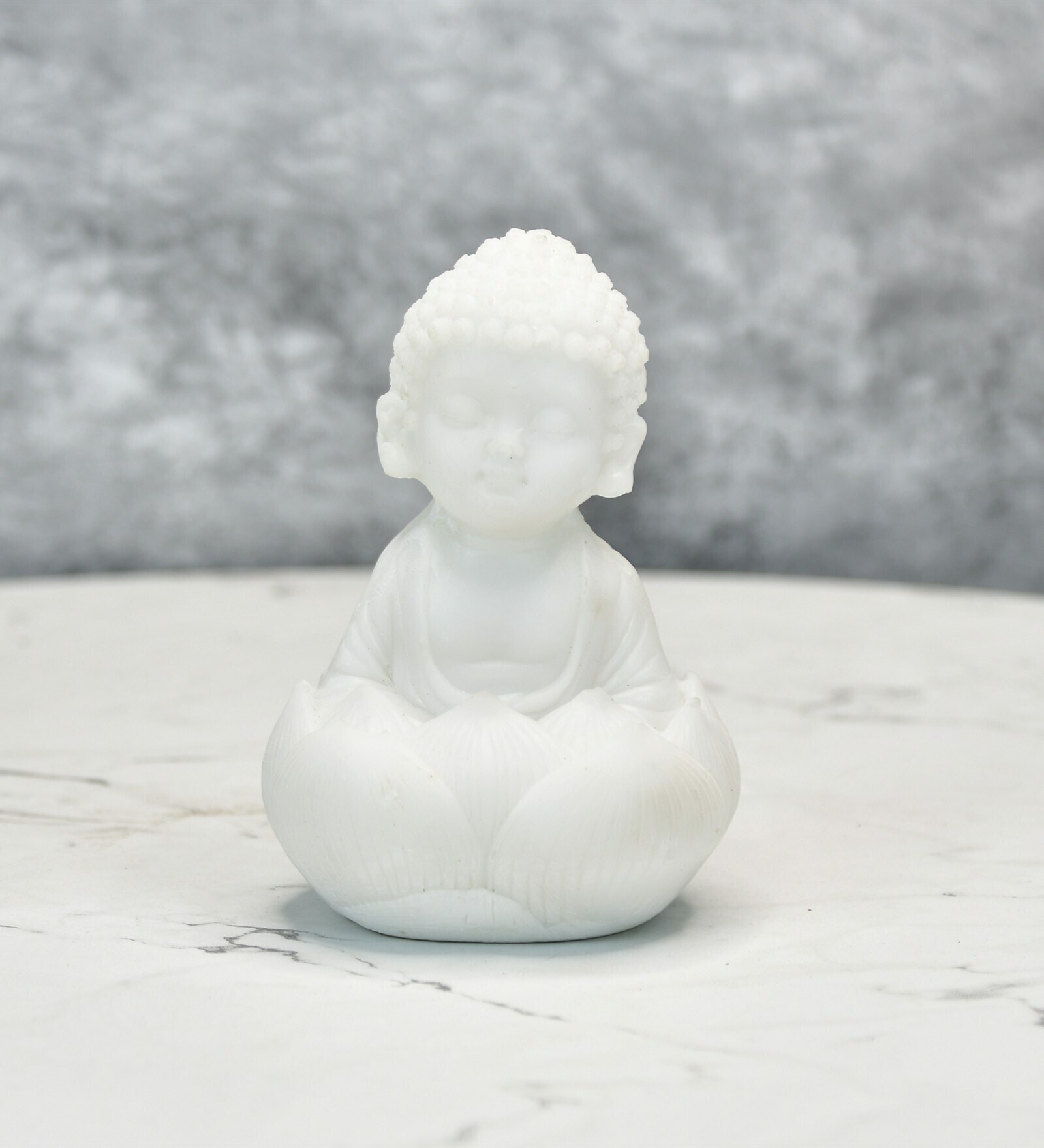 White Marble Sitting Baby Monk