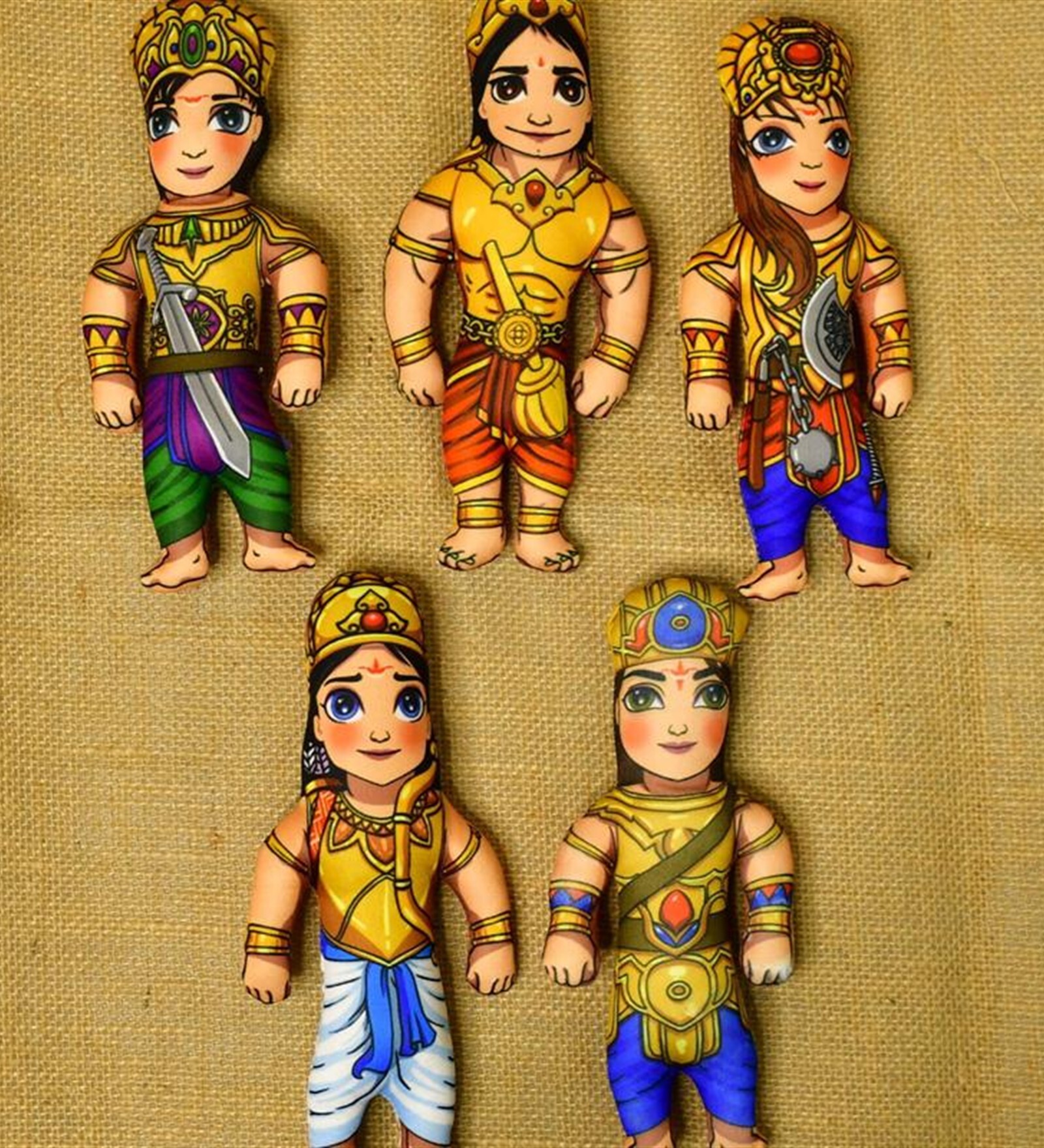 Stitched Cotton Panch Pandava Showpiece