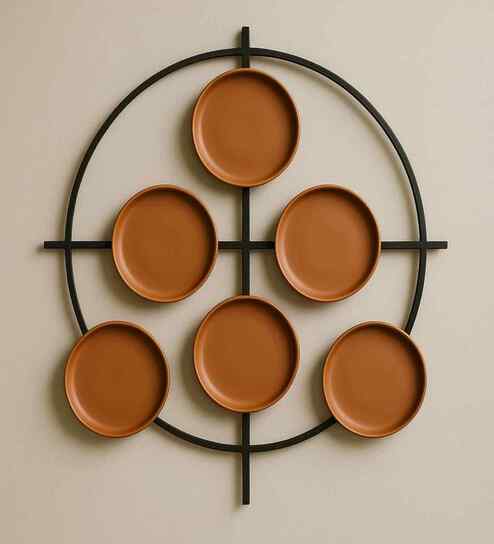 (Set  Of  6 )Terracotta Wallplate 11 Inches