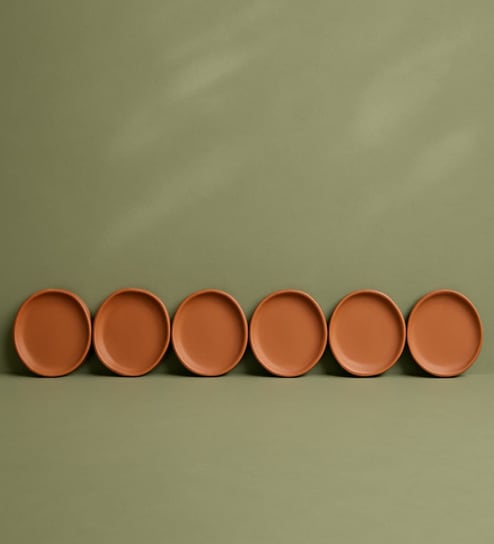 (Set  Of  6 )Terracotta Wallplate 8 Inches