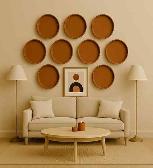 (Set  Of  9 )Terracotta Wallplate 11 Inches