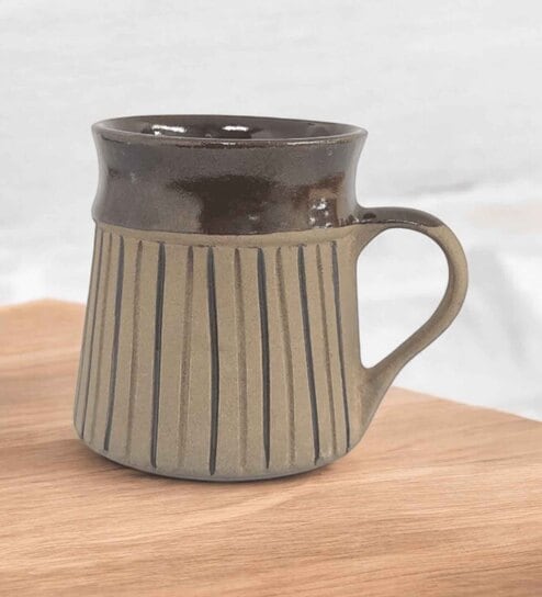 Clay Canoe Brown Ceramic 150 ml Coffee Mug