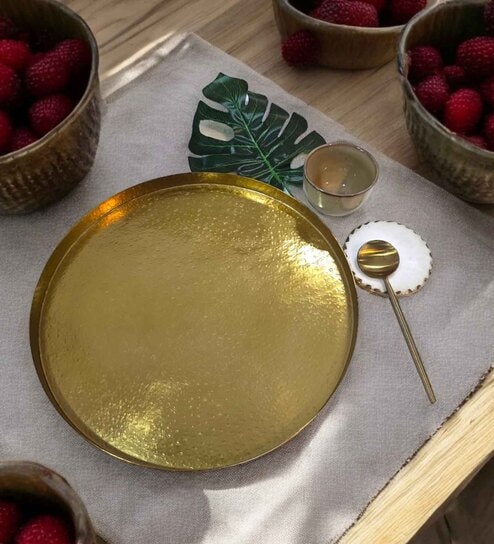 Suvarna GoldMetal Dia 15 Inches Thali