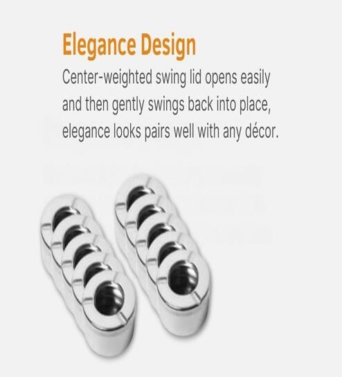 (Set of 10) Break & Burn-Resistant Stainless Steel Ashtray with Lid (Silver)