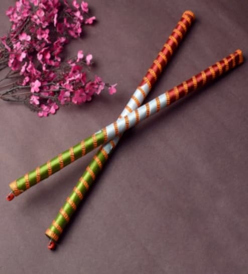 (Set of 2) 15 Inch Assorted Dandiya Stick