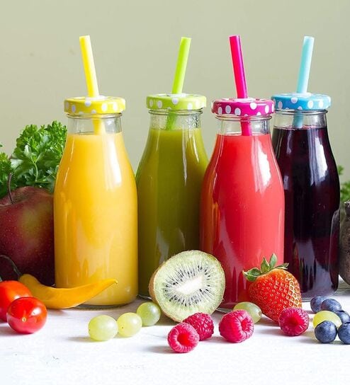 (Set of 2) 300ml Glass Mason Jar Milk Bottle with Reusable Straw & Airtight Twist Lid (Assorted Colour)