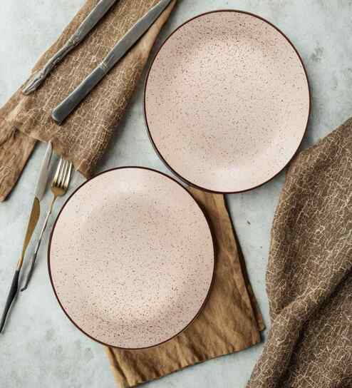 (Set of 2) Sandstone Speckle 7.3 Inch Side Plate (White)