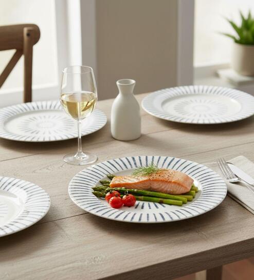 (Set of 4) Luxury Scratch & Chip Resistant Bone-Ash Free Porcelain Dinner Plate
