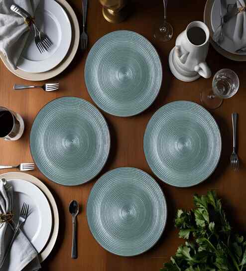 (Set of 4) Modern Farmhouse 10.6 Inch Dinner Plate (Saga Green)