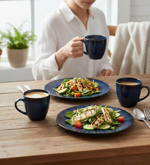 (Set of 4) Premium Scratch & Chip Resistant Porcelain Salad Plate