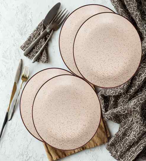 (Set of 4) Sandstone Speckle 7.3 Inch Side Plate (White)