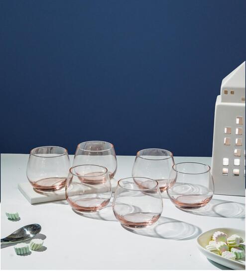 (Set of 6) 320 ml, Maine Salmon Pink Whisky-Juice Glass