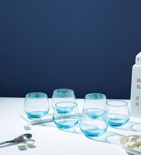 (Set of 6) 320 ml, Maine Sky Blue Whisky-Juice Glass