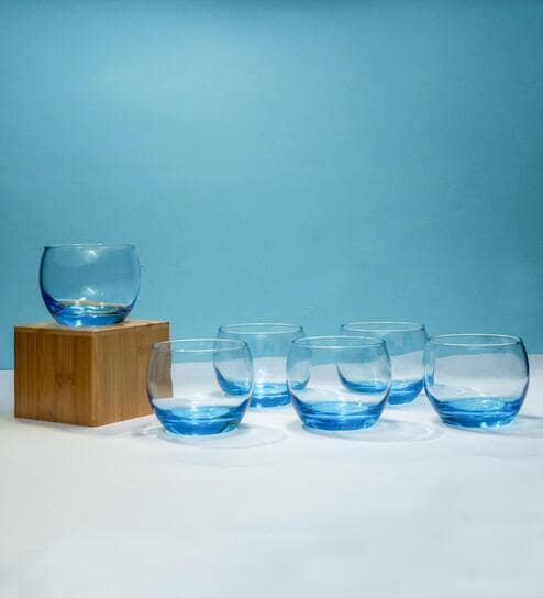 (Set of 6) 320 ml, Salto Ice Blue Whisky-Juice Glass