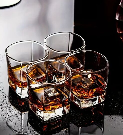 (Set of 6) 325ml Square Stemless Whiskey Glass