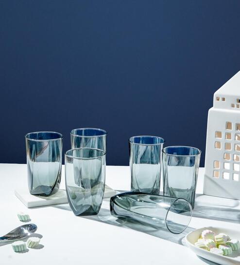 (Set of 6) 350 ml, Eiffel Grey Water Glass