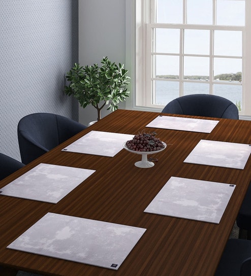 (Set of 6) Abstract Print Cotton Table Placemats