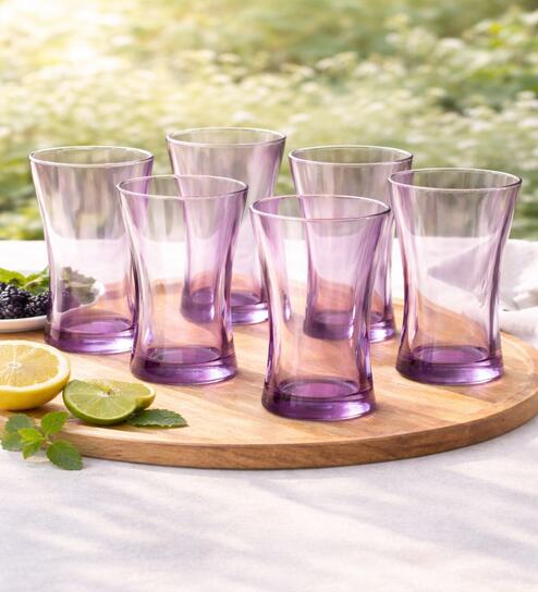 (Set of 6) Cerveza 340 ml Glass Beer Glass Purple