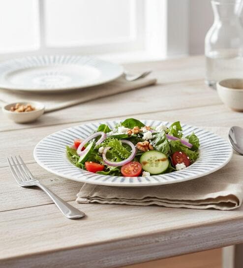 (Set of 6) Premium Scratch & Chip Resistant Porcelain Salad Plate
