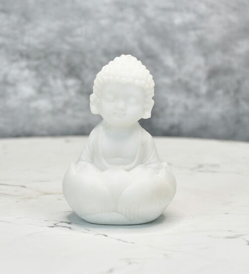 White Marble Sitting Baby Monk