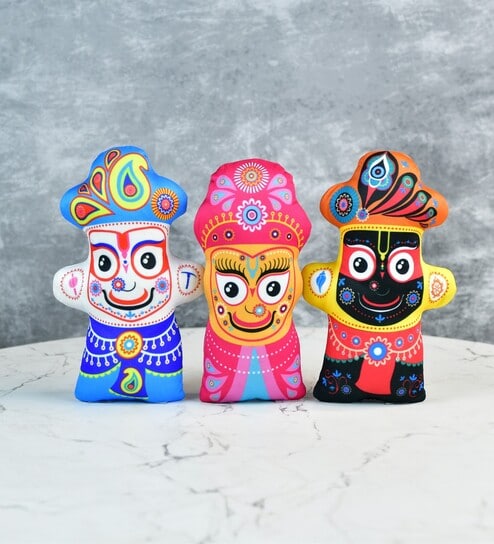 Stitched Cotton Jagannath Trio Showpiece
