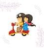 Couple Scooter Ride Fridge Magnet