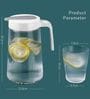 (Set of 1 Jug + 4 Glasses) 1.2 Litre Glass Jug with Lid + 200ml Glass Set   High Durability Pitcher & Cups for Water, Ice Tea (Transparent)