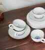 (Set of 12) Pixel- Sora Fine Porcelain Tea Cups & Saucer Set