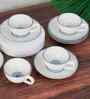 (Set of 12) Pixel- Sora Fine Porcelain Tea Cups & Saucer Set