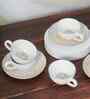 (Set of 12) Pixel- Svara  Fine Porcelain Tea Cups & Saucer Set