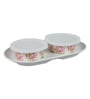 (Set of 2 ) 300ml Melamine Airtight Serving Bowl with Tray (White)