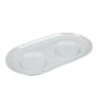 (Set of 2 ) 300ml Melamine Airtight Serving Bowl with Tray (White)