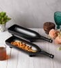 (Set of 2 ) Bottle Shaped Melamine Appetizer Platter (Black)