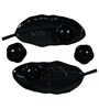 (Set of 2 ) Leaf Melamine Appetizer Platter with Dip Bowls (Black)