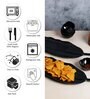 (Set of 2 ) Leaf Melamine Appetizer Platter with Dip Bowls (Black)