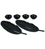 (Set of 2 ) Leaf Melamine Appetizer Platter with Dip Bowls (Black)