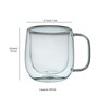 (Set of 2) 220ml Double Wall Glass Coffee Mug