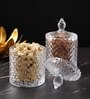 (Set of 2) 230ml Brick Shaped Glass Jar Container with Lid