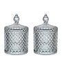 (Set of 2) 230ml Brick Shaped Glass Jar Container with Lid