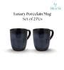 (Set of 2) 250 ml Porcelain Mug (Blue)
