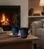 (Set of 2) 250 ml Porcelain Mug (Blue)
