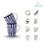 (Set of 2) 250 ml Porcelain Mug (Blue & White)