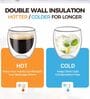 (Set of 2) 250ml Double Wall Insulated Glass Coffee Tumbler