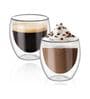(Set of 2) 250ml Double Wall Insulated Glass Coffee Tumbler