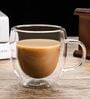 (Set of 2) 250ml Double Wall Insulated Glass Coffee Tumbler with Handle