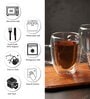 (Set of 2) 300ml Double Wall Glass Coffee Mug