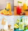 (Set of 2) 300ml Glass Mason Jar Milk Bottle with Reusable Straw & Airtight Twist Lid (Assorted Colour)